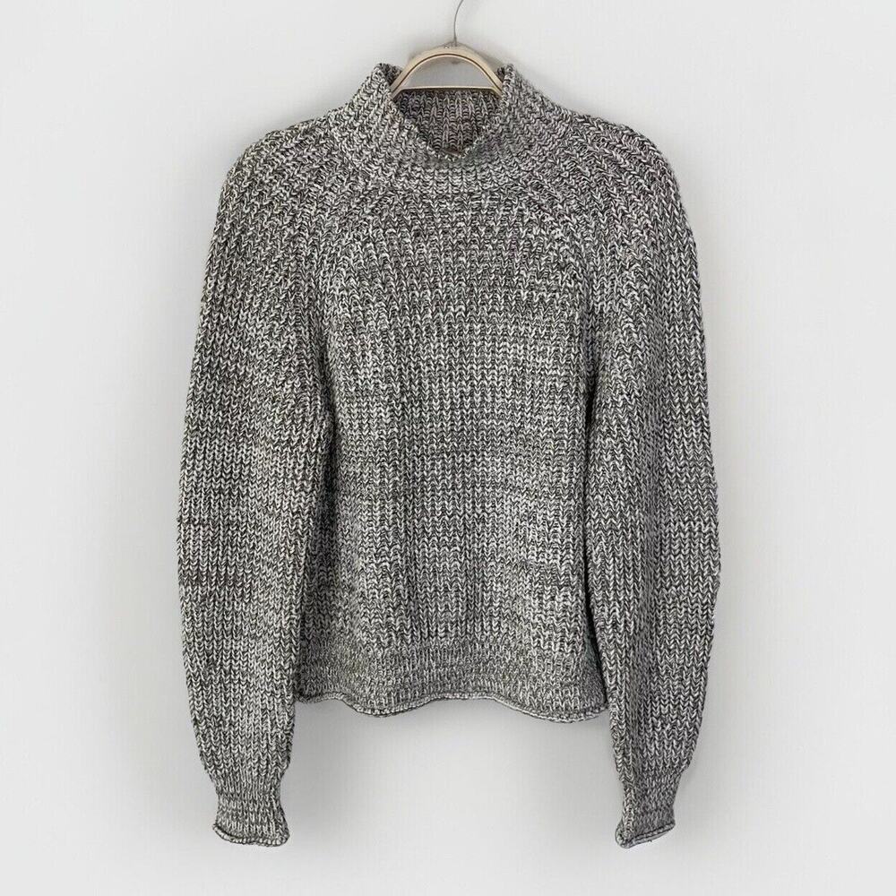 Madewell Marled Cotton Mockneck‎ Sweater Ivy Combo Medium Chunky Cozy Knit NS684